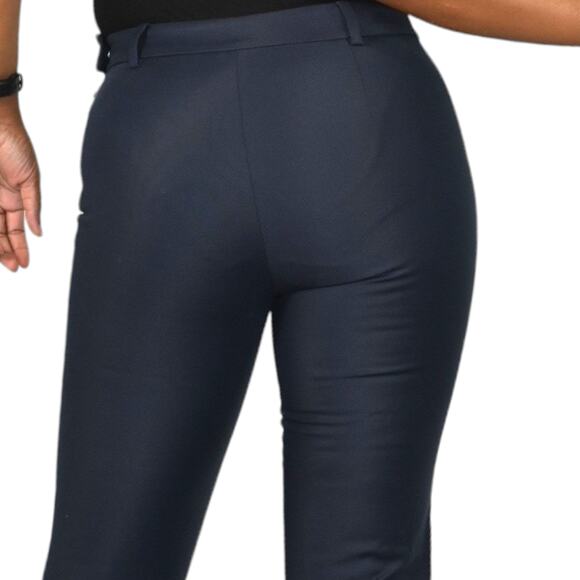 Max Mara Ankle Zip Pant Blue Navy Mid Rise All Seasons Trouser Dress Slim Size 2 - Picture 5 of 15